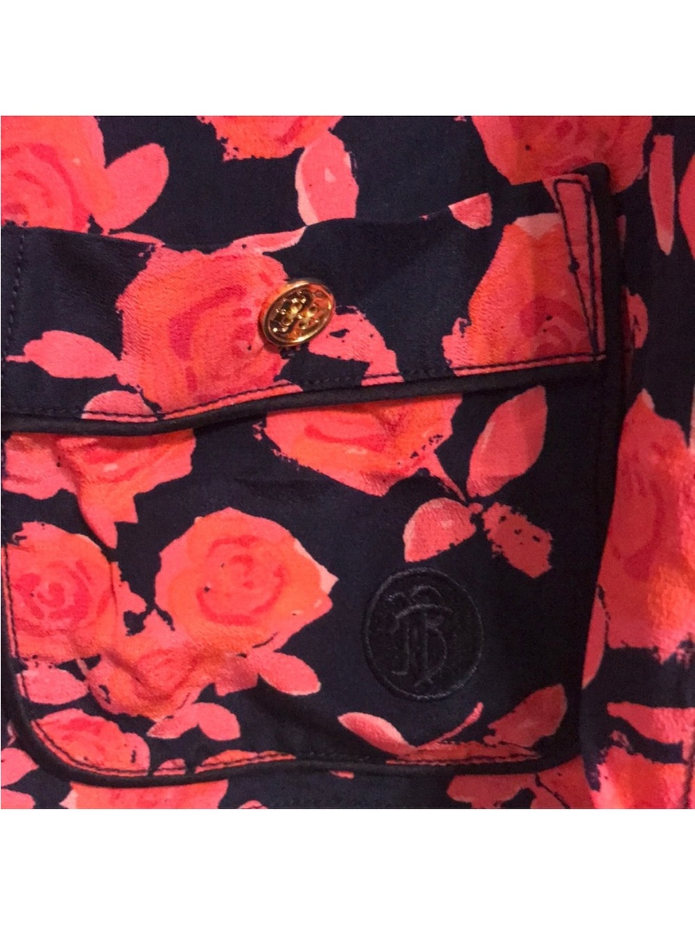 Tory Burch Floral Silk PJ set - Picture 5 of 8